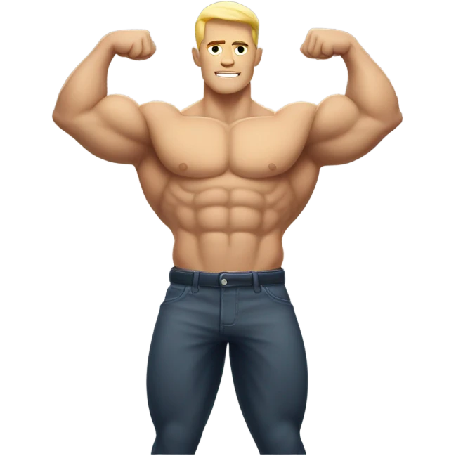 white muscle  man figure flexing emoji