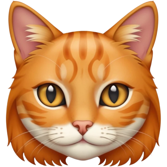 Black shoulder length hair with ginger mixed cat emoji