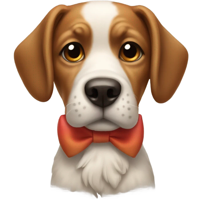 A dog with a bow emoji