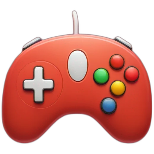 Red gamepad with rocket logo emoji
