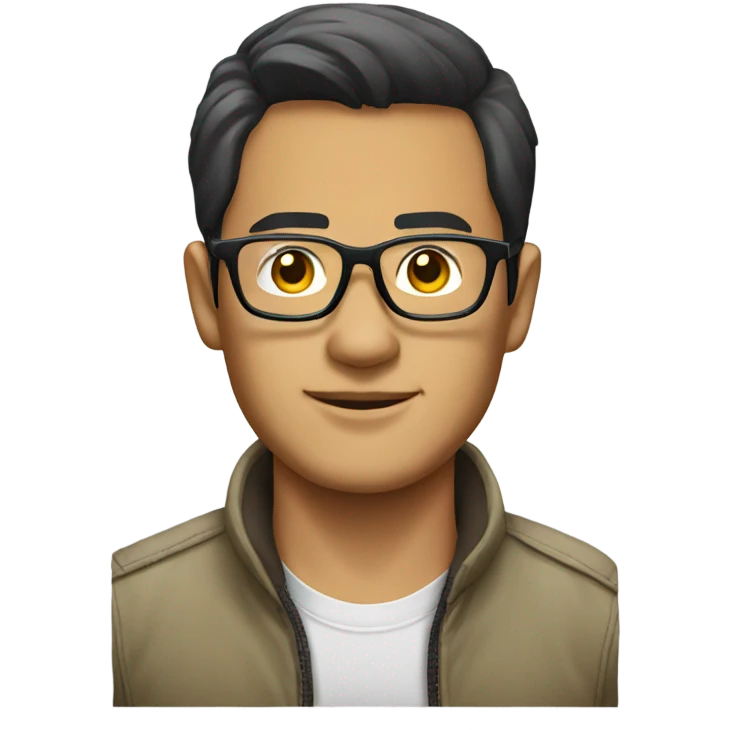 Asian man glasses Toyota Land Cruiser emoji