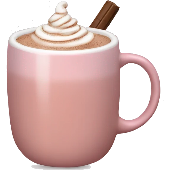 Light pink mug of hot chocolate  emoji