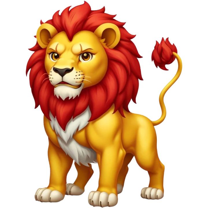 Sarı kırmızı aslan emoji