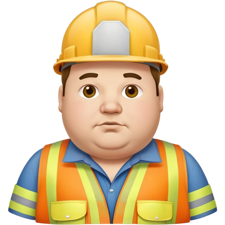 Fat guy wearing construction outfit emoji