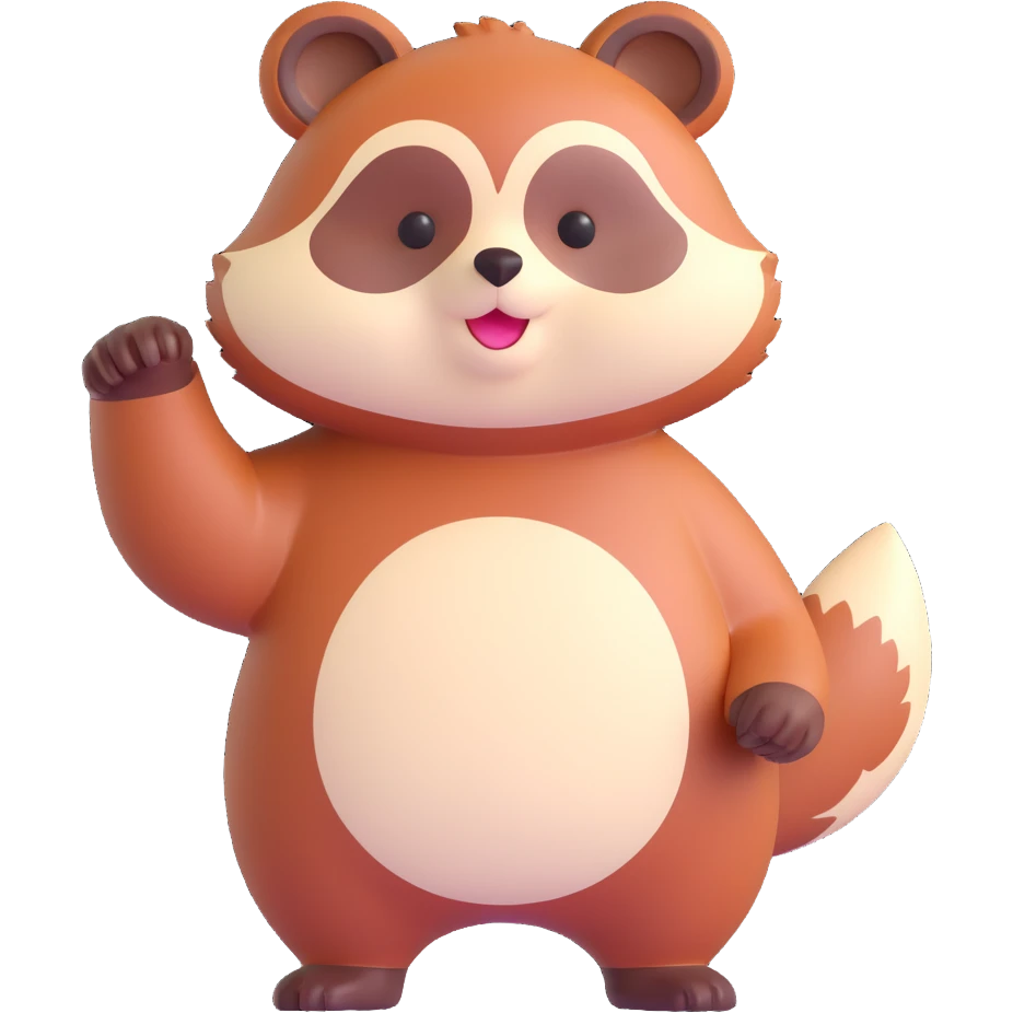 cute tanuki, standing  emoji