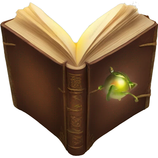 Fantasy book with world coming out emoji