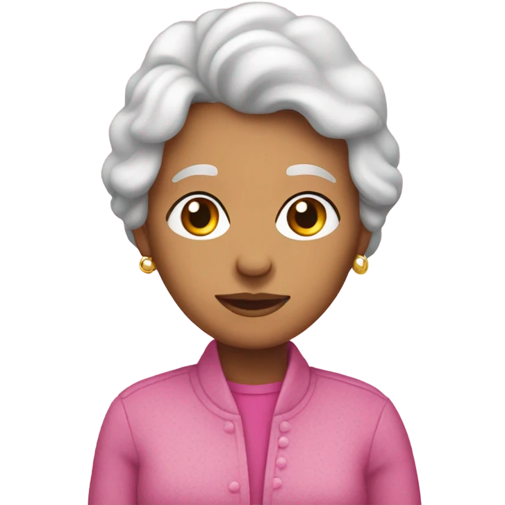 White is Grandma wearing pink named Yaya  emoji