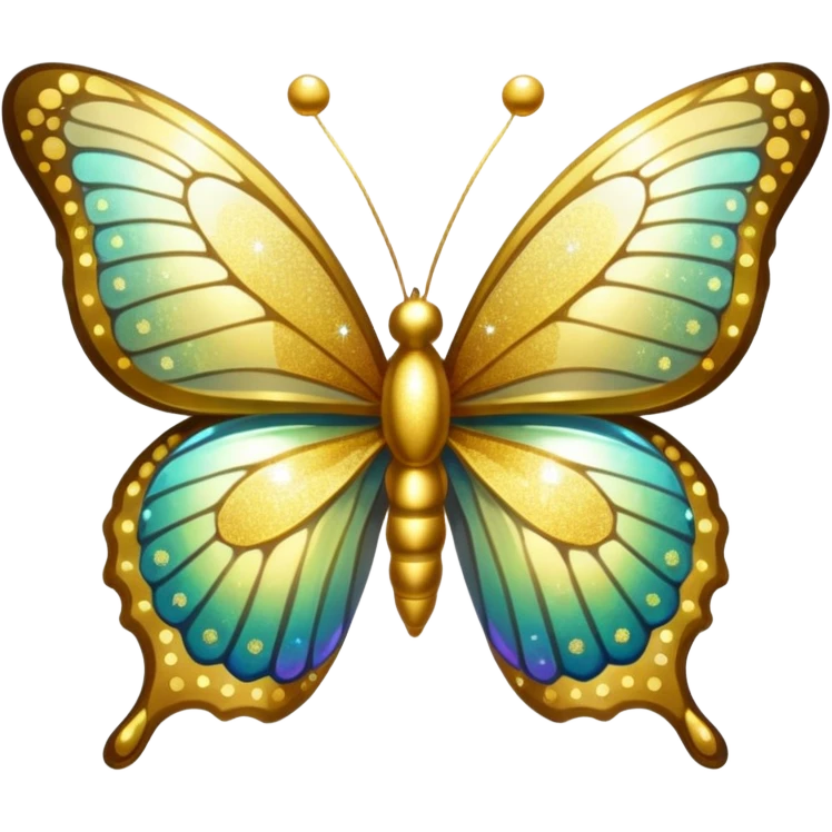 Golden glitter butterfly emoji emoji
