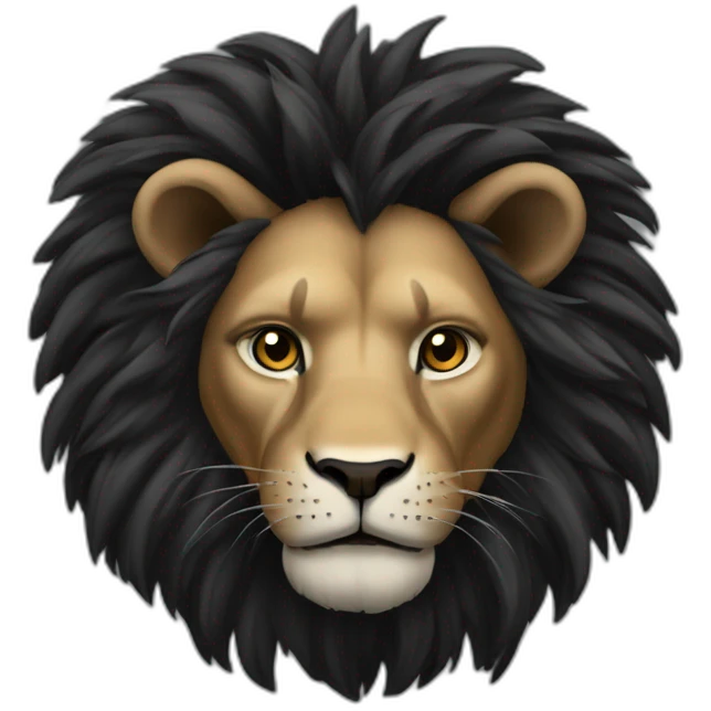 Lion crinière noire emoji