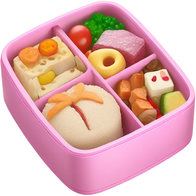 Light pink bento box open emoji
