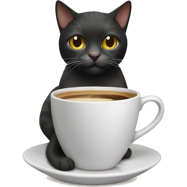 Cat drinking coffee emoji