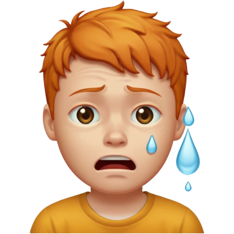 A ginger boy crying  emoji