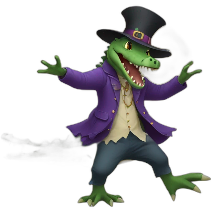 crocodile dancing with a witch  emoji