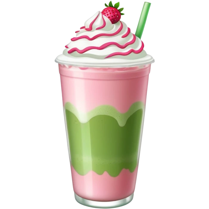 Iced strawberry matcha latte  emoji