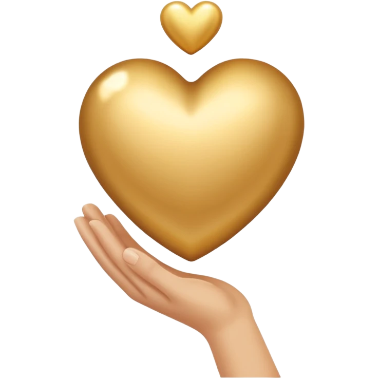 Золотое серде в руке emoji