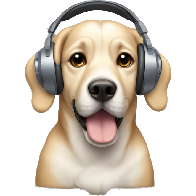 Dog in headphones emoji