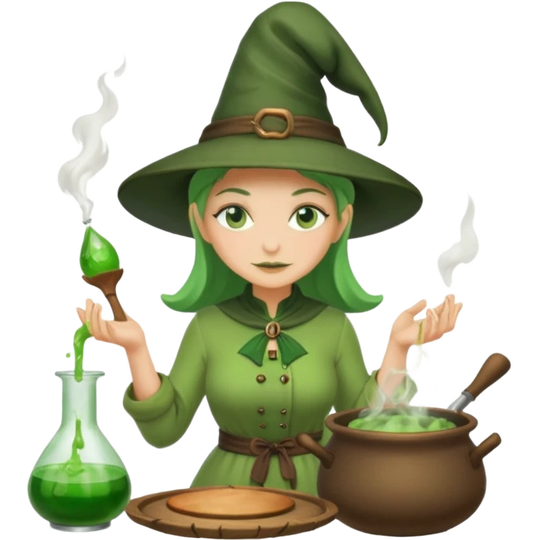 green witch cooking potion emoji