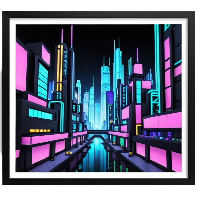 Minecraft sex in futuristic nein lights cyberpunk city emoji