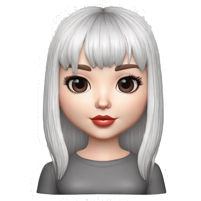 White girl with Black hair and bangs emoji