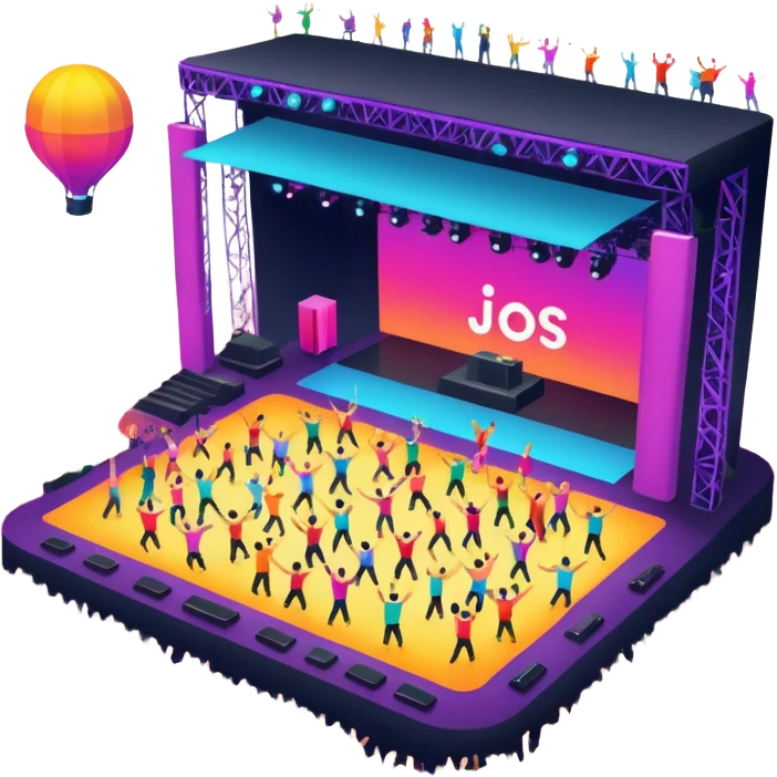 electronic music festival stage from air emoji
