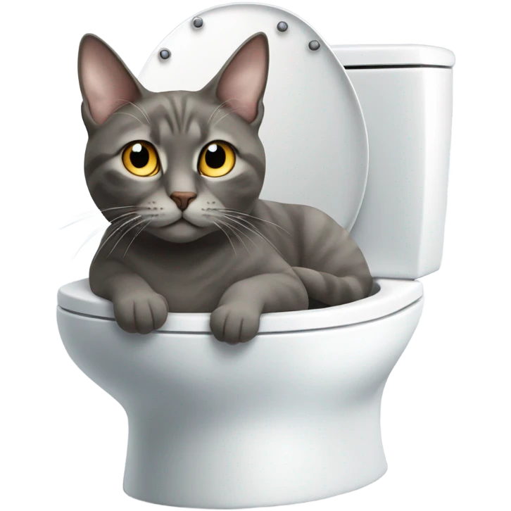 Cat sitting on toilet emoji
