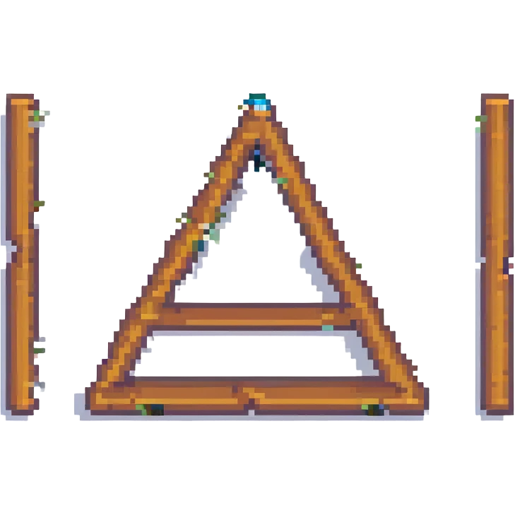 triangle wood truss, pixel art, simple shading emoji
