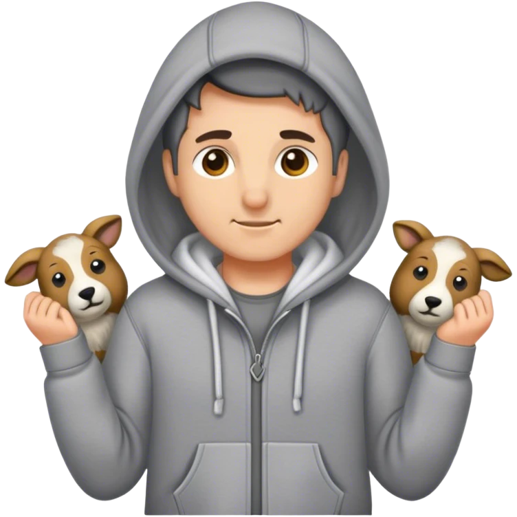 Shepherd wearing a hoodie emoji