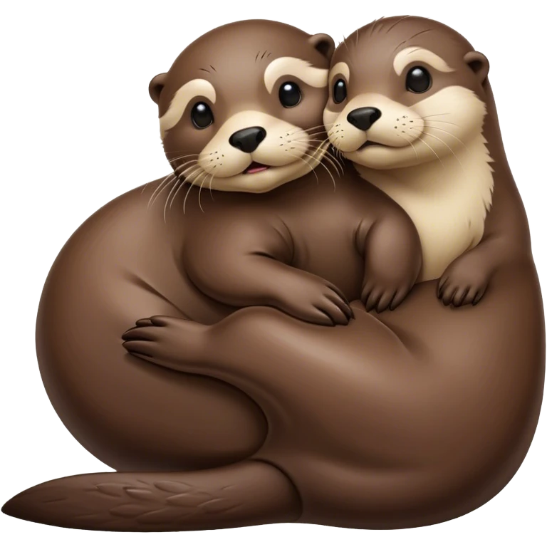 Otter laying on top of huge seal emoji