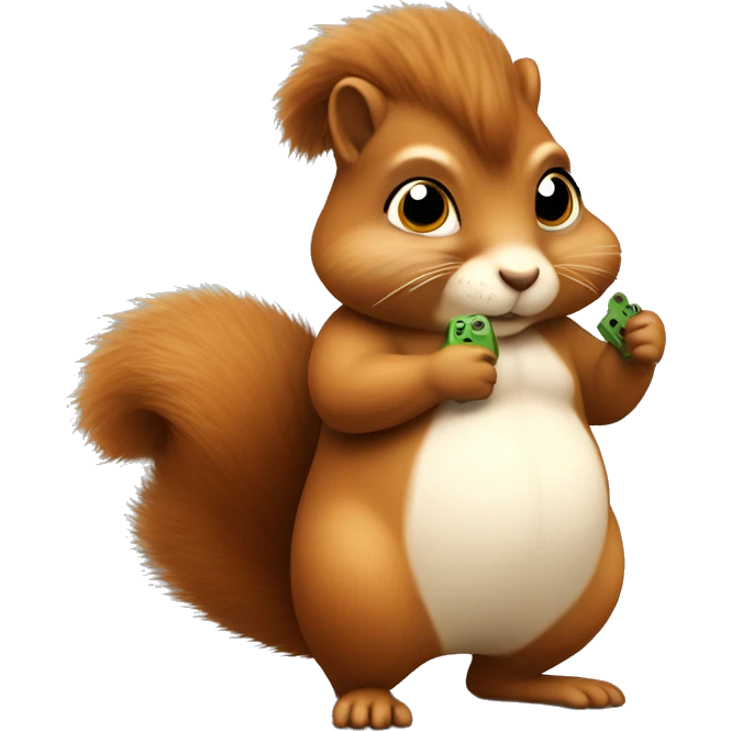 Chubby squirrelwith real currly hair and a xbox emoji