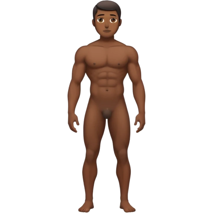 male full body standing naked boobs and peni visible dark skin emoji