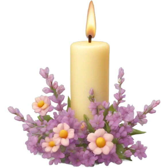 Wax candles with flowers on them emoji