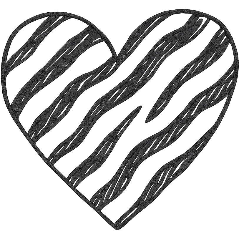zebra print heart emoji