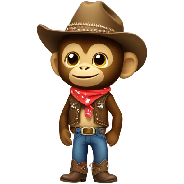 Monkey wearing cowboy  emoji