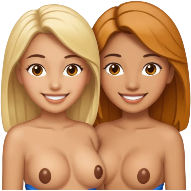 2 woman with tities out emoji
