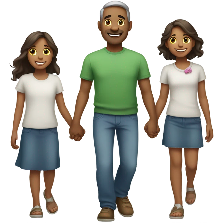 Father and daughters  emoji