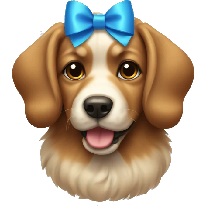 Dog with blue bow emoji