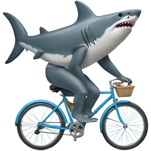Shark riding a bike with legs and arms emoji