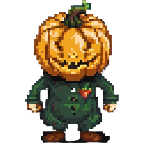 A pumpkin walking in the city emoji
