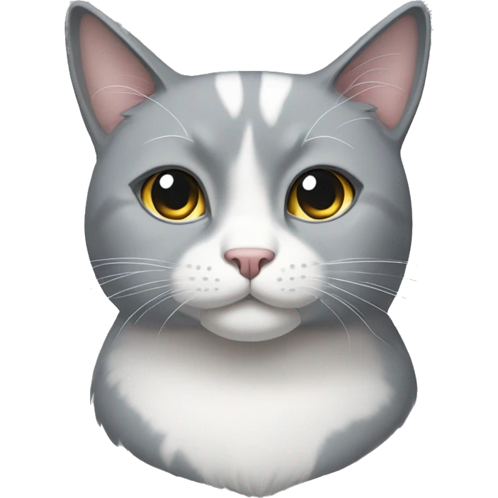 Big grey and white white cat  emoji