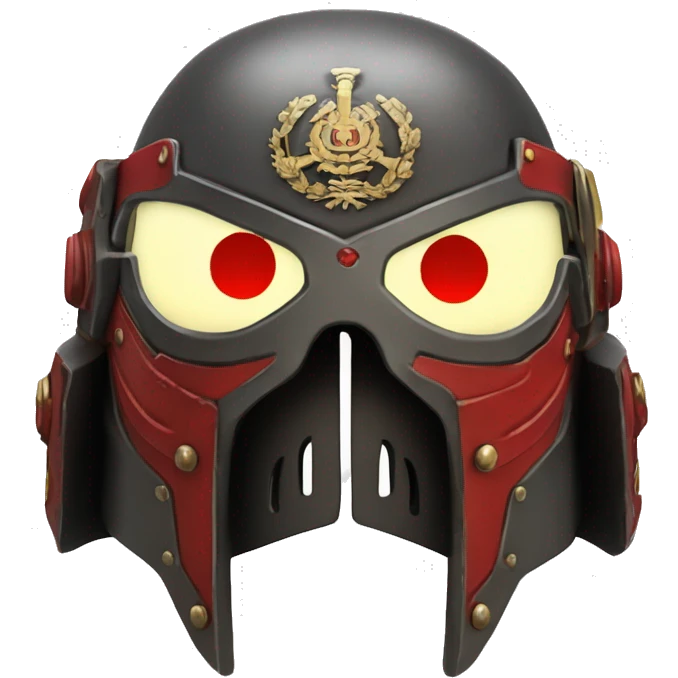 Warhammer 40K helmet with red lenses, featuring the Russian coat of arms. emoji