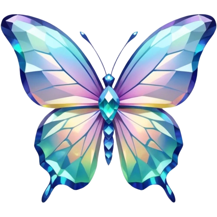 butterfly shaped 56-carat iridescent diamond emoji