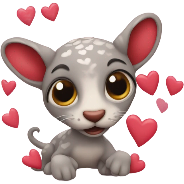 chamaleón with some hearts emoji