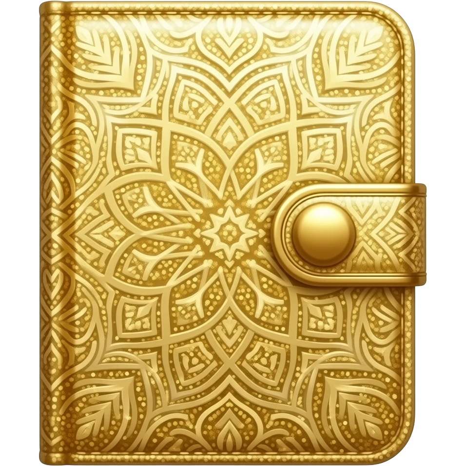 detailed glitter gold crystal diary emoji