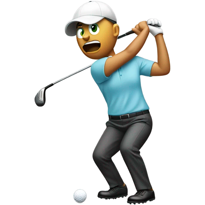 Emoji of a golfer snapping a golf club emoji