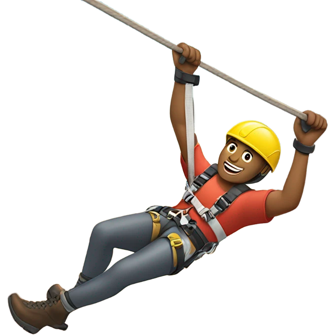 man zip lining emoji