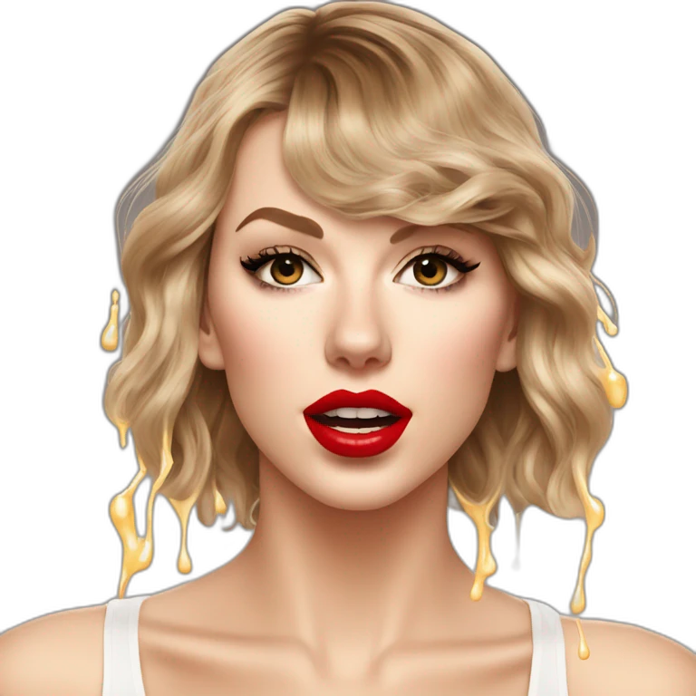 taylor-swift-selfie-milk-on-face-dripping emoji