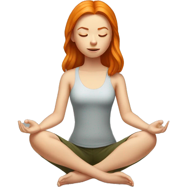 ginger girl meditating  emoji