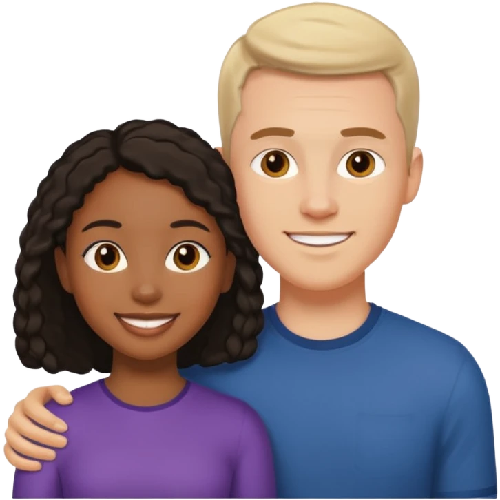 mixte couple black girl , white man emoji