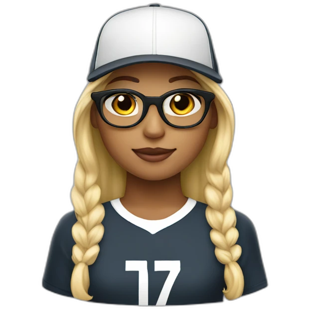 Emoji Girl with CR7 Cap with Blond hear short with Glases emoji
