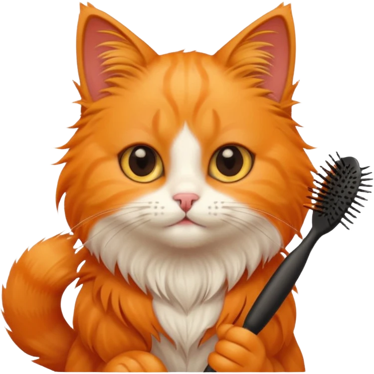 Cute cat brushing hair emoji